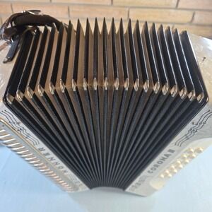 Hohner Corona II Diatonic Button Accordion White Pearloid Made in Germany